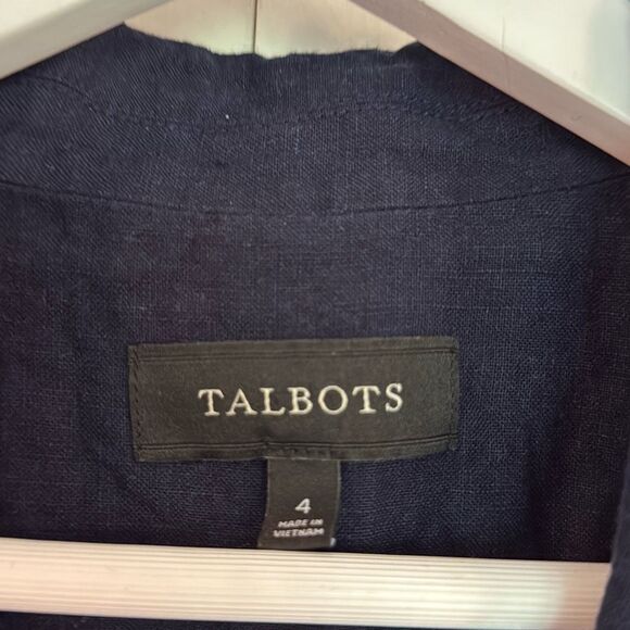 Talbots 100% linen classic single button blazer 4 - Picture 4 of 8